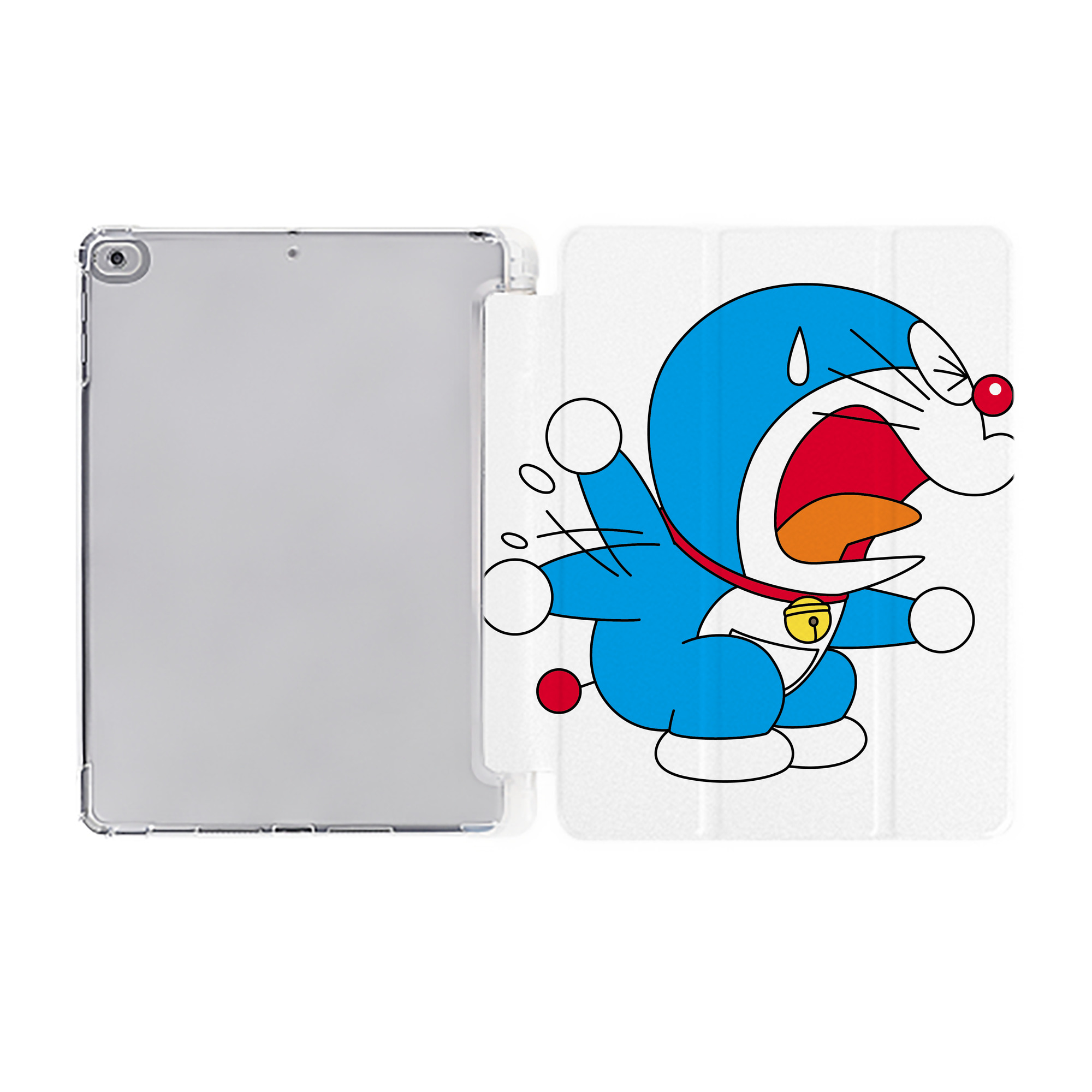 （画像用） ドラえもん Doraemon IPad ケース ペン収納付き 三つ折りスタンド PUレザー×シリコン 対応機種9.5/10.5/10.9インチ